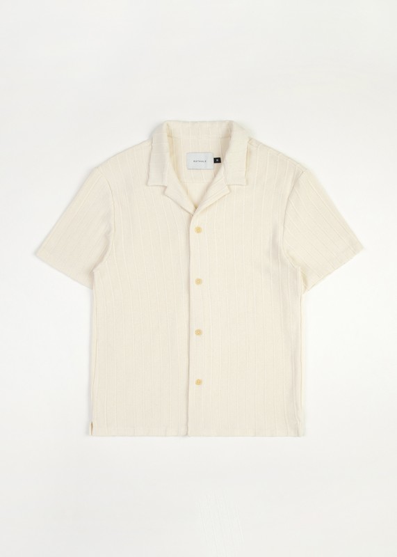 Knit Bowling Shirt, nature white