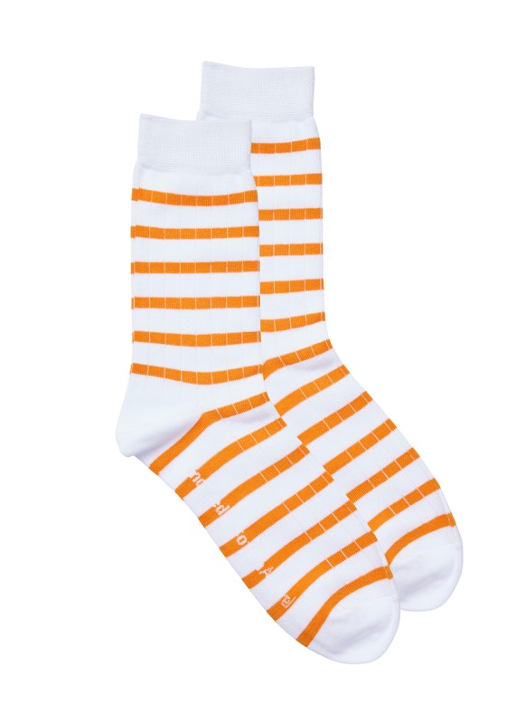 2 Pack striped socks russet orange
