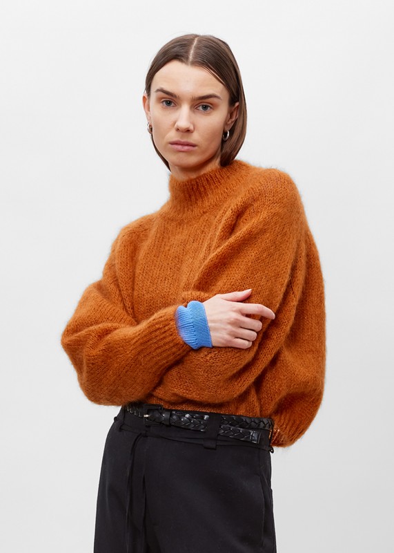 FAYE - Chunky silk mohair sweater, ochre