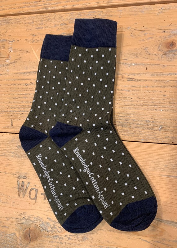 2 Pack. Dots socks khaki - GOTS/Vegan