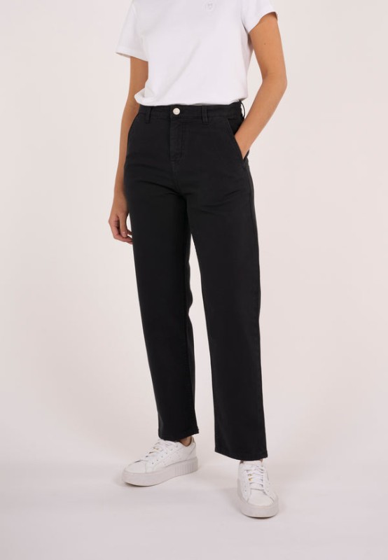 CALLA canvas tapered workwear pants - GOTS/Vegan, black