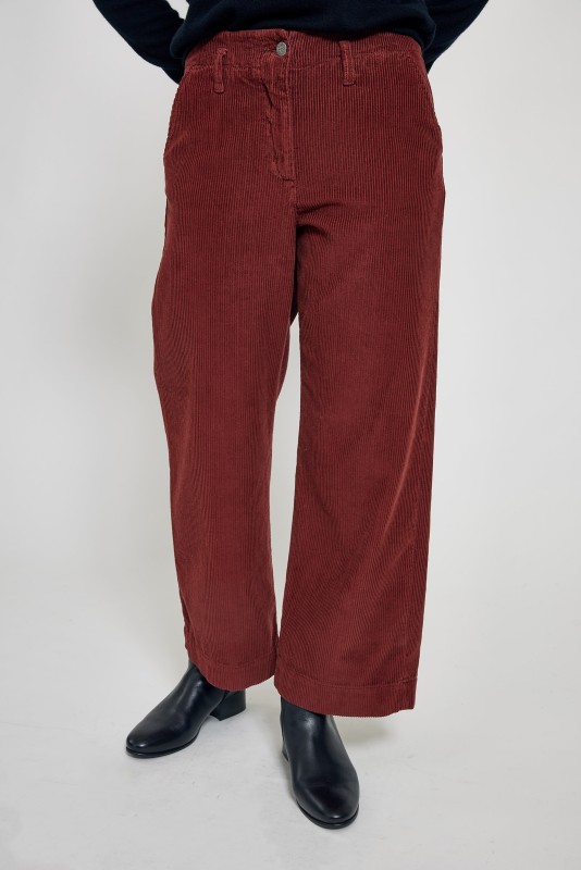 LAIL - Wide leg organic cotton corduroy trousers, cinnamon