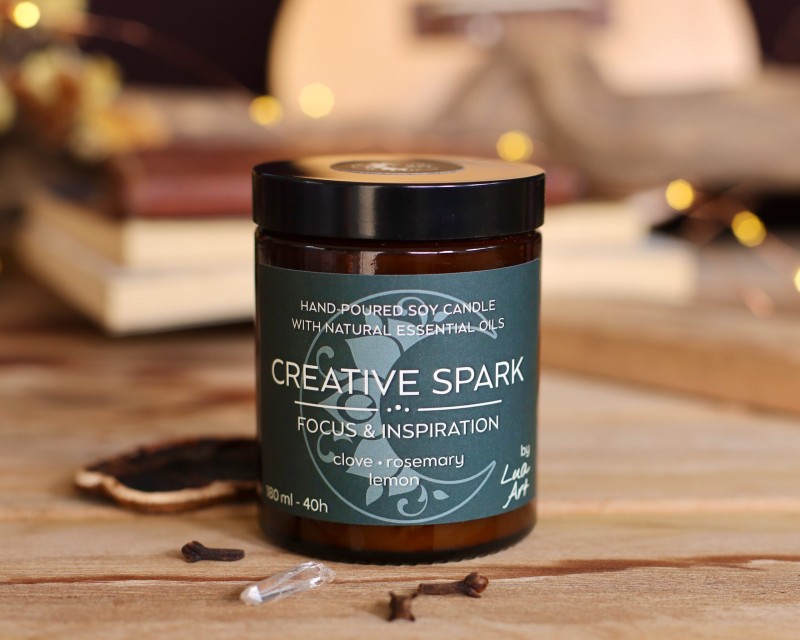 Soy Candle for Aromatherapy CREATIVE SPARK focus & inspiration