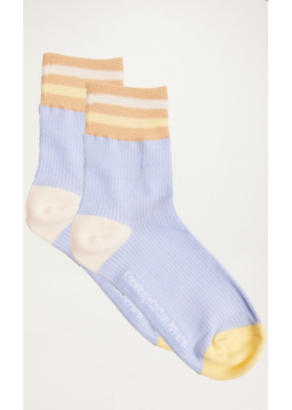 DIANE colorblock rib socks - GOTS/Vegan, chambray blue