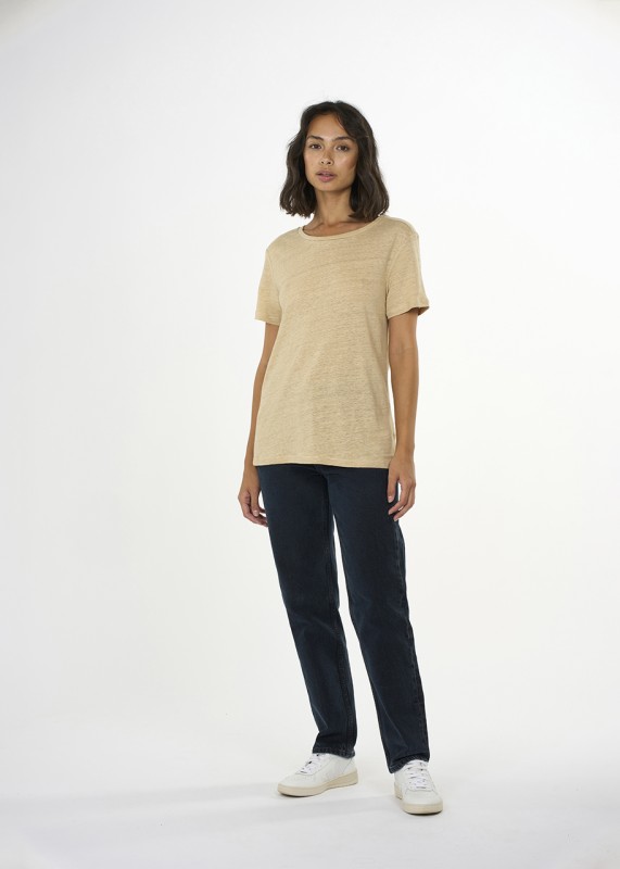 Reg linen t-shirt safari / Knowledge cotton apparel