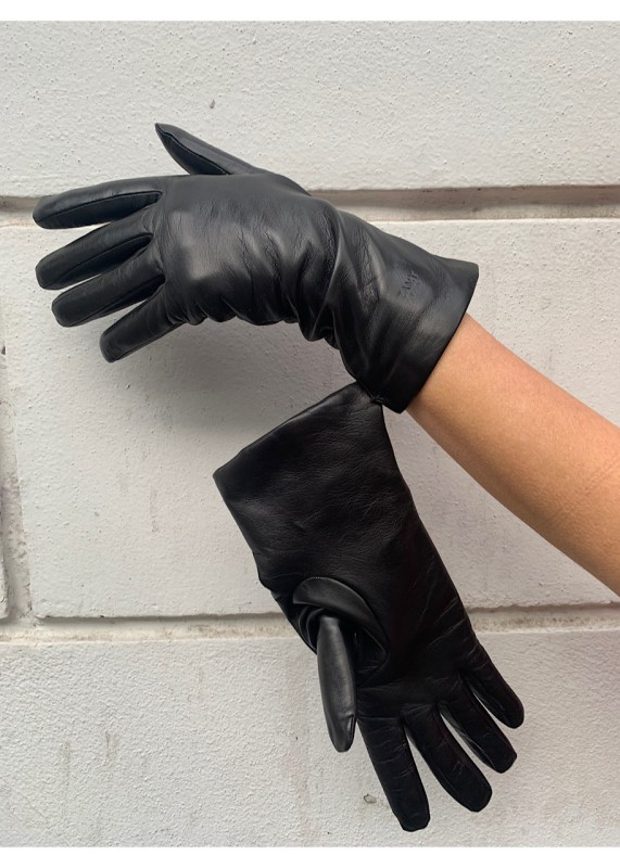 Handschuhe aus Leder schwarz
