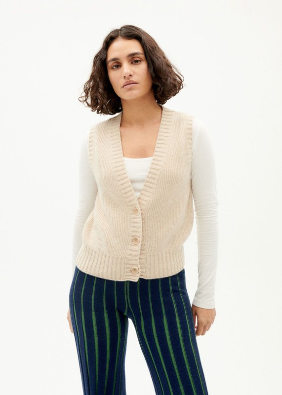 GINGER knitted vest, beige
