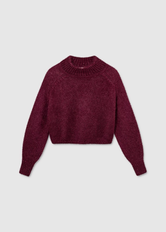 FAYE - Chunky silk mohair sweater magenta plum