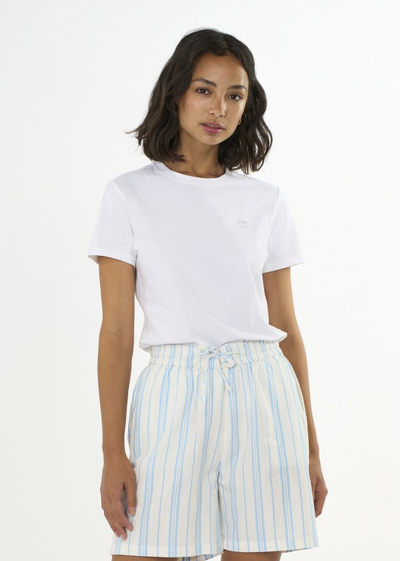 Cotton elastic waist shorts stripes / Knowledge cotton apparel