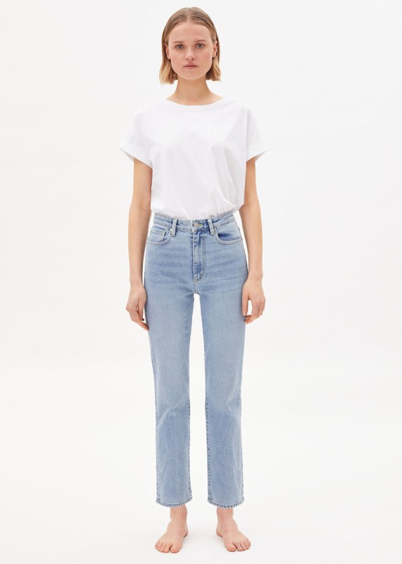 LEJAANI Jeans aus Biobaumwolle, high waist slim fit blau