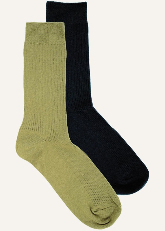 Socks double pack navy lime- GOTS/Vegan