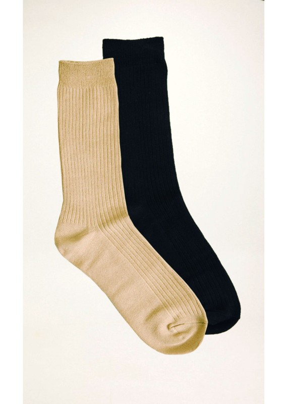 Socks double pack navy beige - GOTS/Vegan